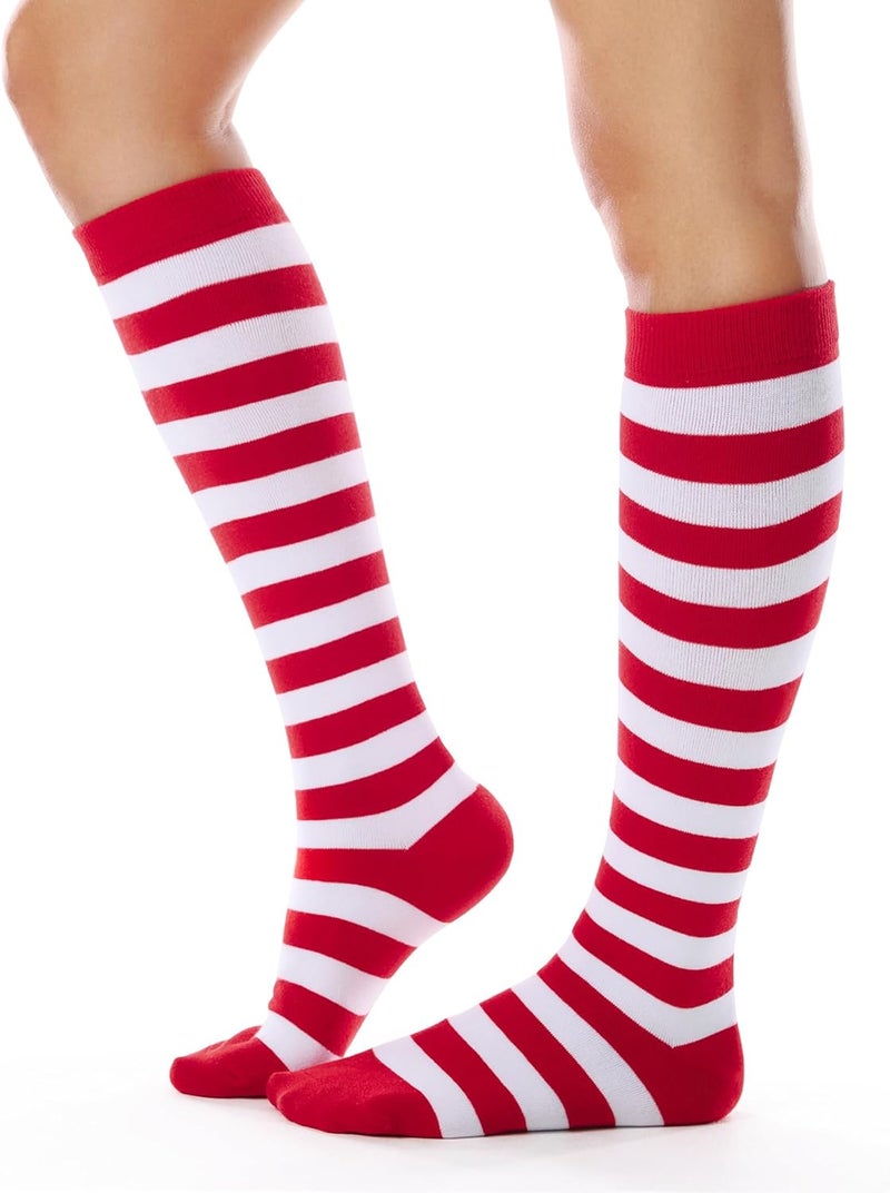FITRELL Women's Knee High Socks Outdoor Sport Athletic Socks Casual Stripe Tube Socks 1-4 Pack - Image 1